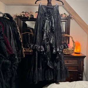 Eva Lady Gothic Elegant Black Skirt